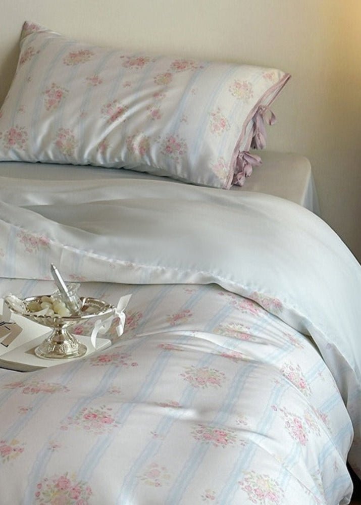 Bianca Floral Ribbon Tied TENCEL™ Bedding Bundle - Ever Lasting