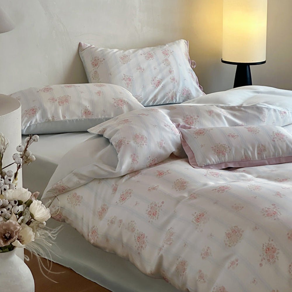 Bianca Floral Ribbon Tied TENCEL™ Bedding Bundle - Ever Lasting