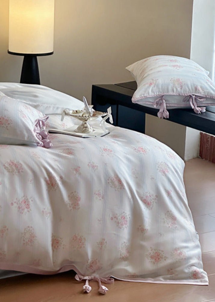 Bianca Floral Ribbon Tied TENCEL™ Bedding Bundle - Ever Lasting