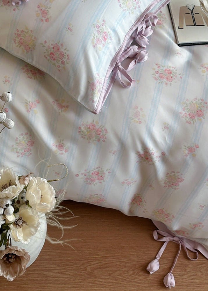 Bianca Floral Ribbon Tied TENCEL™ Bedding Bundle - Ever Lasting