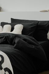 Black Washed Cotton Bedding Set