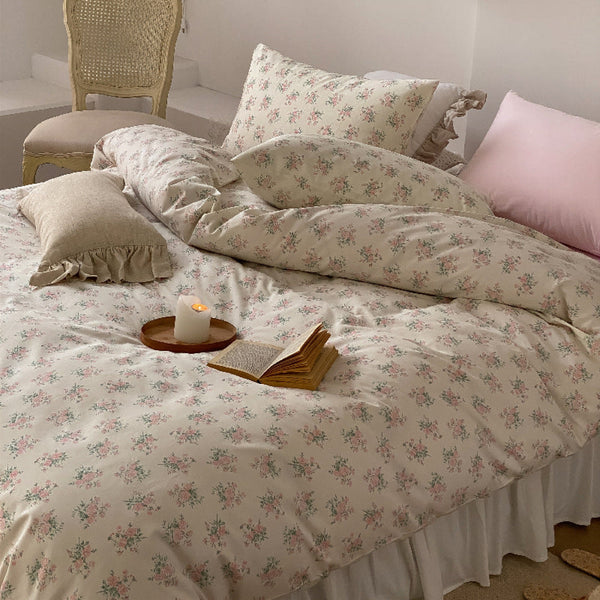 Blossom Floral Bedding Set / Cream Pink Small Fitted