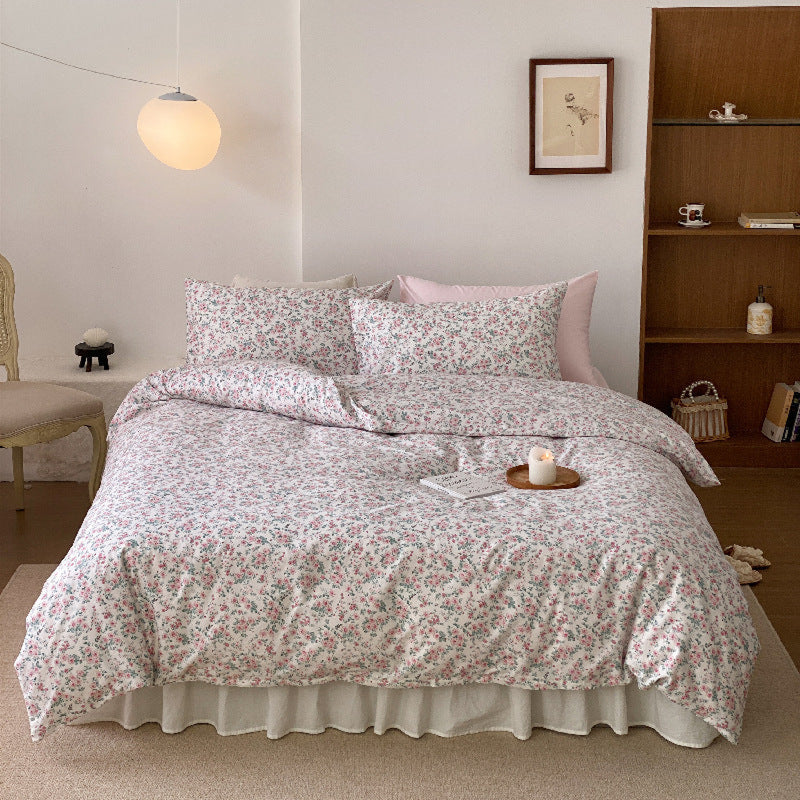 Blossom Floral Bedding Set / Cream Pink White Small Fitted