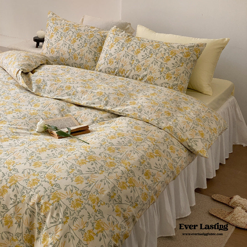 Blossom Floral Bedding Set / Orange