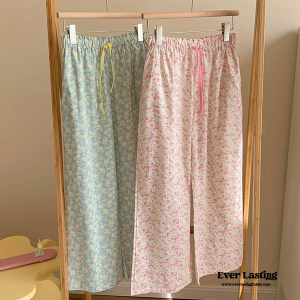 Blossom Floral Pants Lounge Bottoms / Pink Pajamas