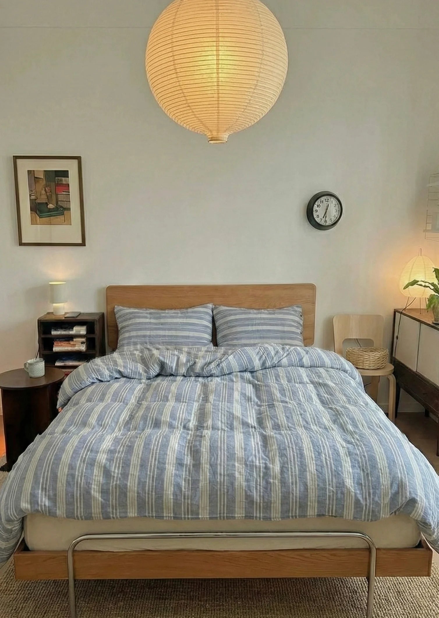  - Ever Lasting - Blue Striped Washed Cotton Bedding Bundle - Bedding Bundle - Ever Lasting