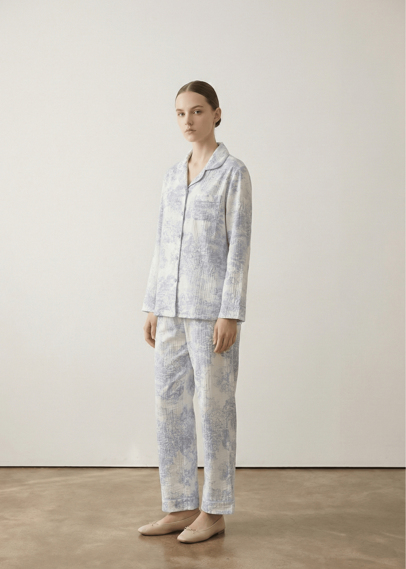  - Ever Lasting - Blush Mist Cotton Pajama Set / Blue - Pajamas - Ever Lasting