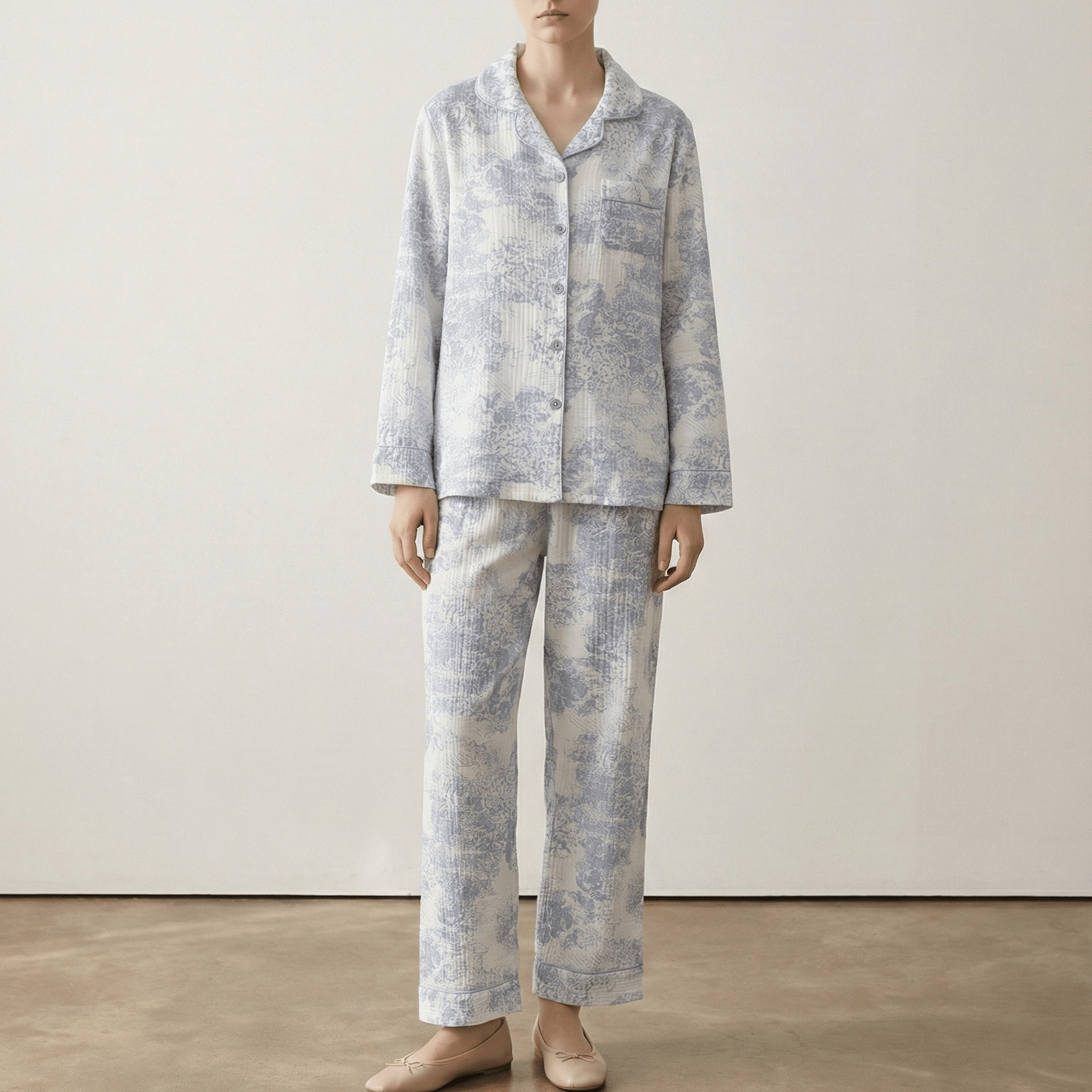  - Ever Lasting - Blush Mist Cotton Pajama Set / Blue - Pajamas - Ever Lasting
