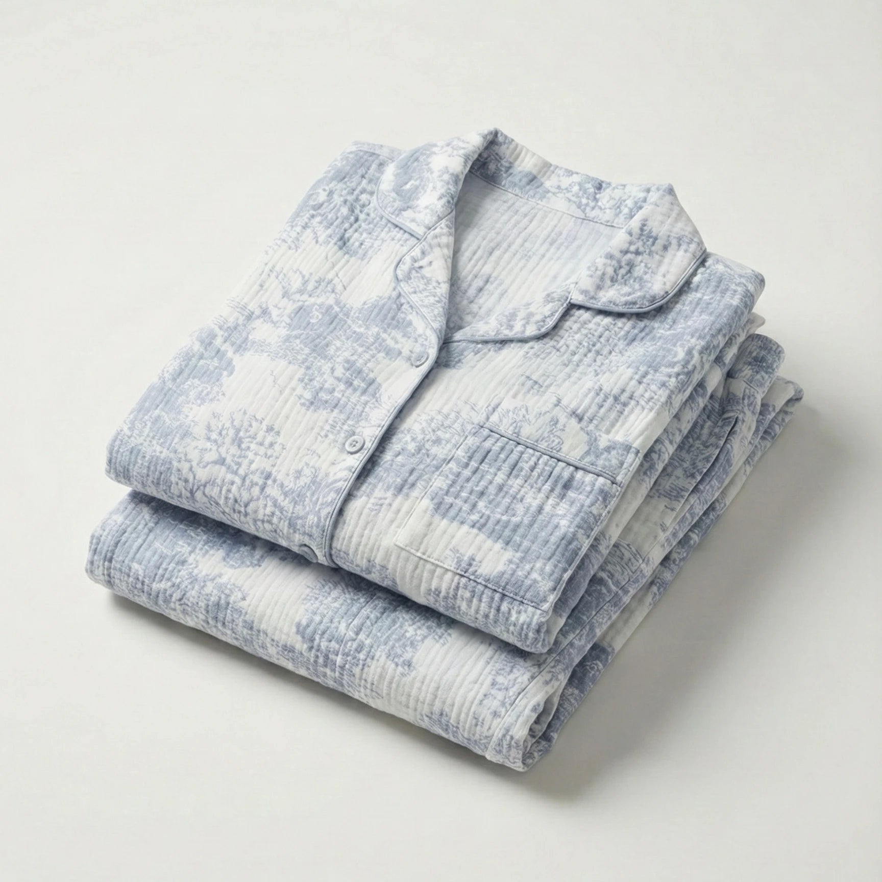  - Ever Lasting - Blush Mist Cotton Pajama Set / Blue - Pajamas - Ever Lasting