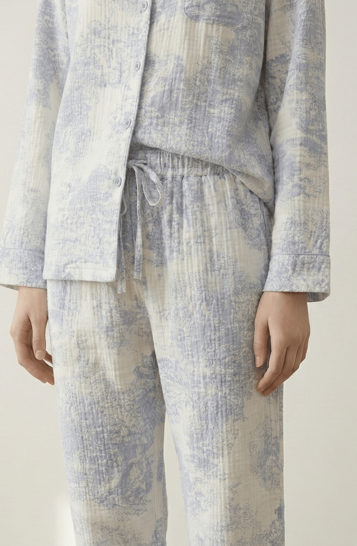  - Ever Lasting - Blush Mist Cotton Pajama Set / Blue - Pajamas - Ever Lasting