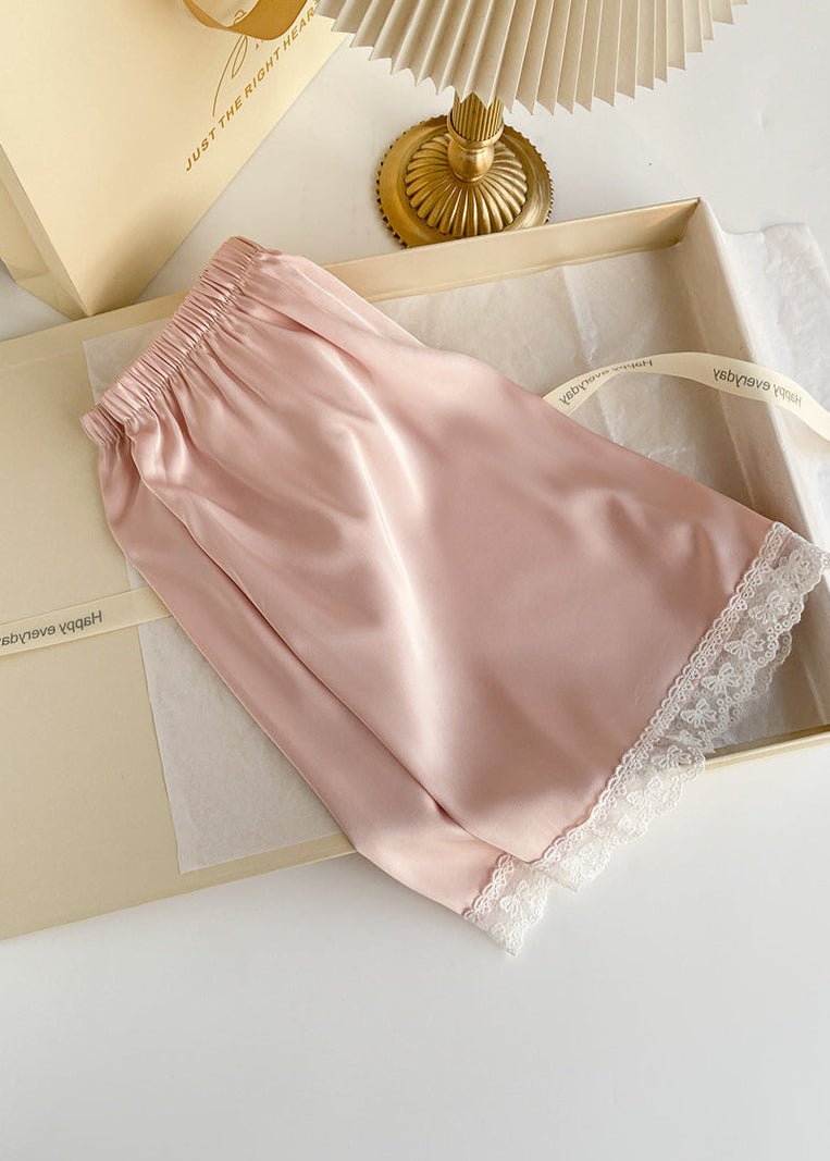Blush Pink Silky Lace Pajama Set (Final Sale) - Ever Lasting