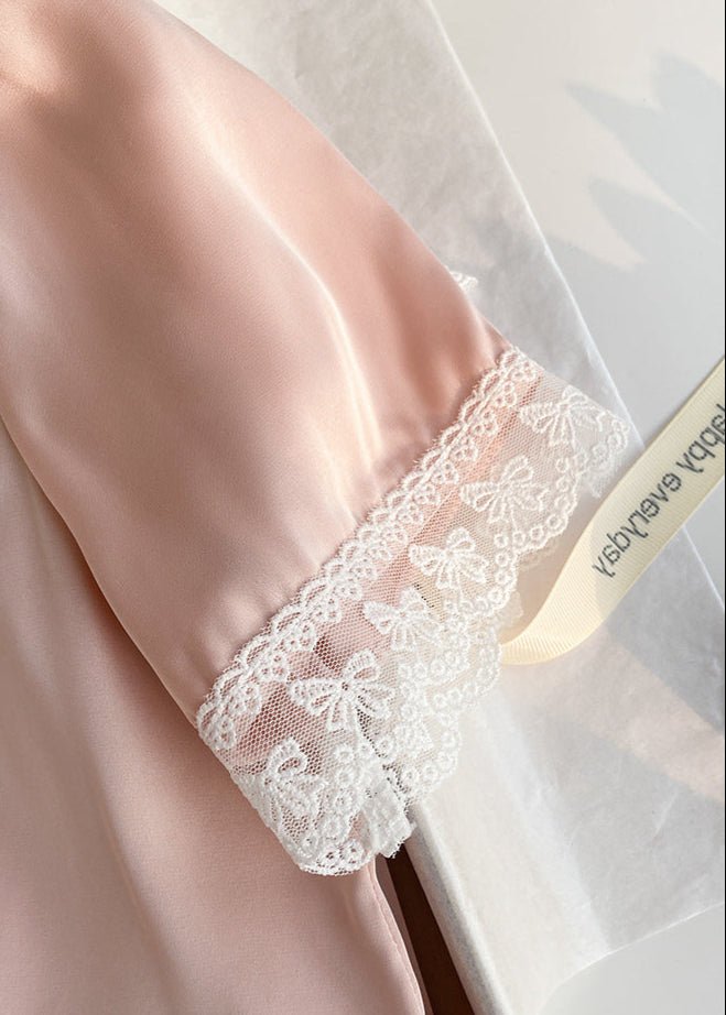 Blush Pink Silky Lace Pajama Set (Final Sale) - Ever Lasting