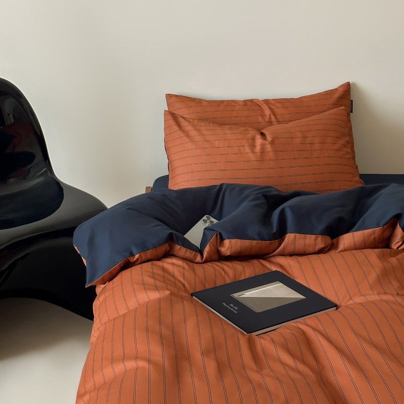 -Ever Lasting - Blythe Striped Bedding Set / Blue -Bedding Set -Ever Lasting