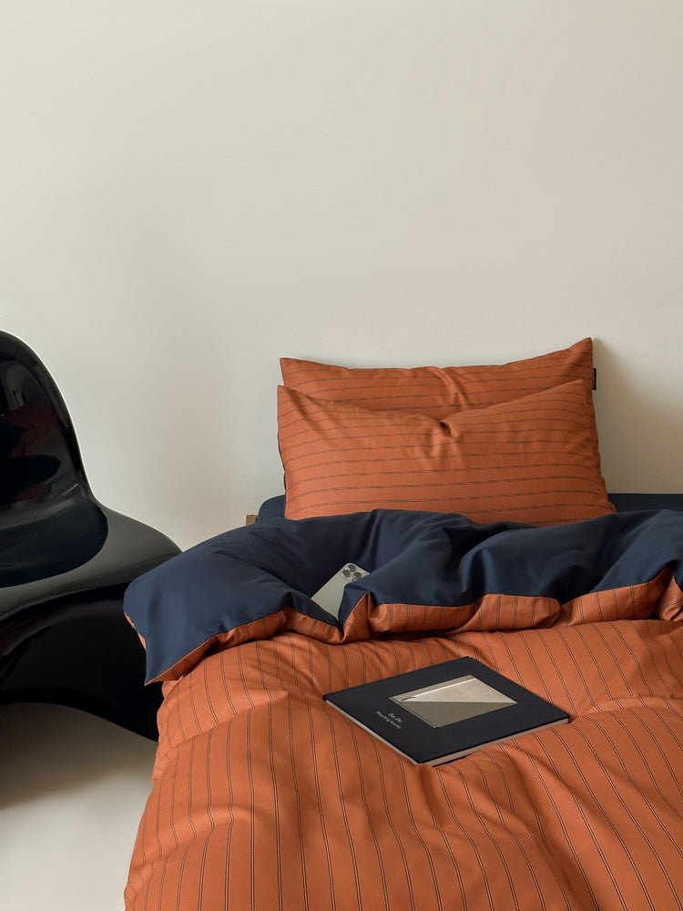 -Ever Lasting - Blythe Striped Bedding Set / Blue -Bedding Set -Ever Lasting