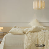 Boho Braided Velvet Bedding Set / Beige