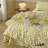 Boho Braided Velvet Bedding Set / Yellow