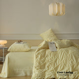 Boho Braided Velvet Bedding Set / Yellow