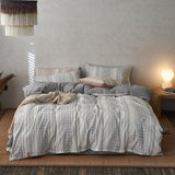 Boho Jacquard Cotton Bedding Set / Khaki Beige Gray Medium Fitted