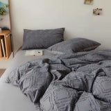 Boho Textured Bedding Bundle Dark Gray / Small Fitted