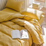 Boho Textured Bedding Bundle Yellow / Small Fitted
