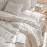 Boho Textured Bedding Set / White Small Fitted