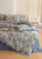 Bonnie Ribbon Bow Tie Floral Bedding Set / Dark Gray main image 0