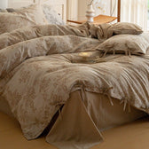 Bonnie Ribbon Bow Tie Floral Bedding Set / Dark Gray main image 1