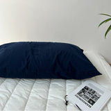 Breezy Stripe Washed Cotton Pillowcases Navy