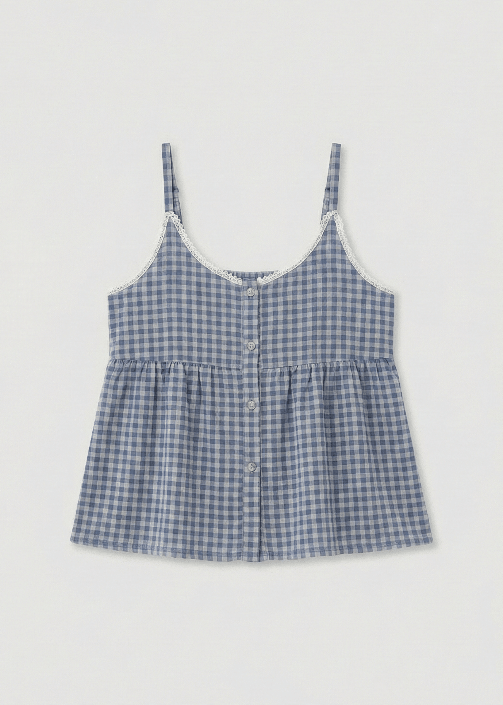  - Ever Lasting - Briony Gingham Sleeveless Pajama Set / Blue - Pajamas - Ever Lasting