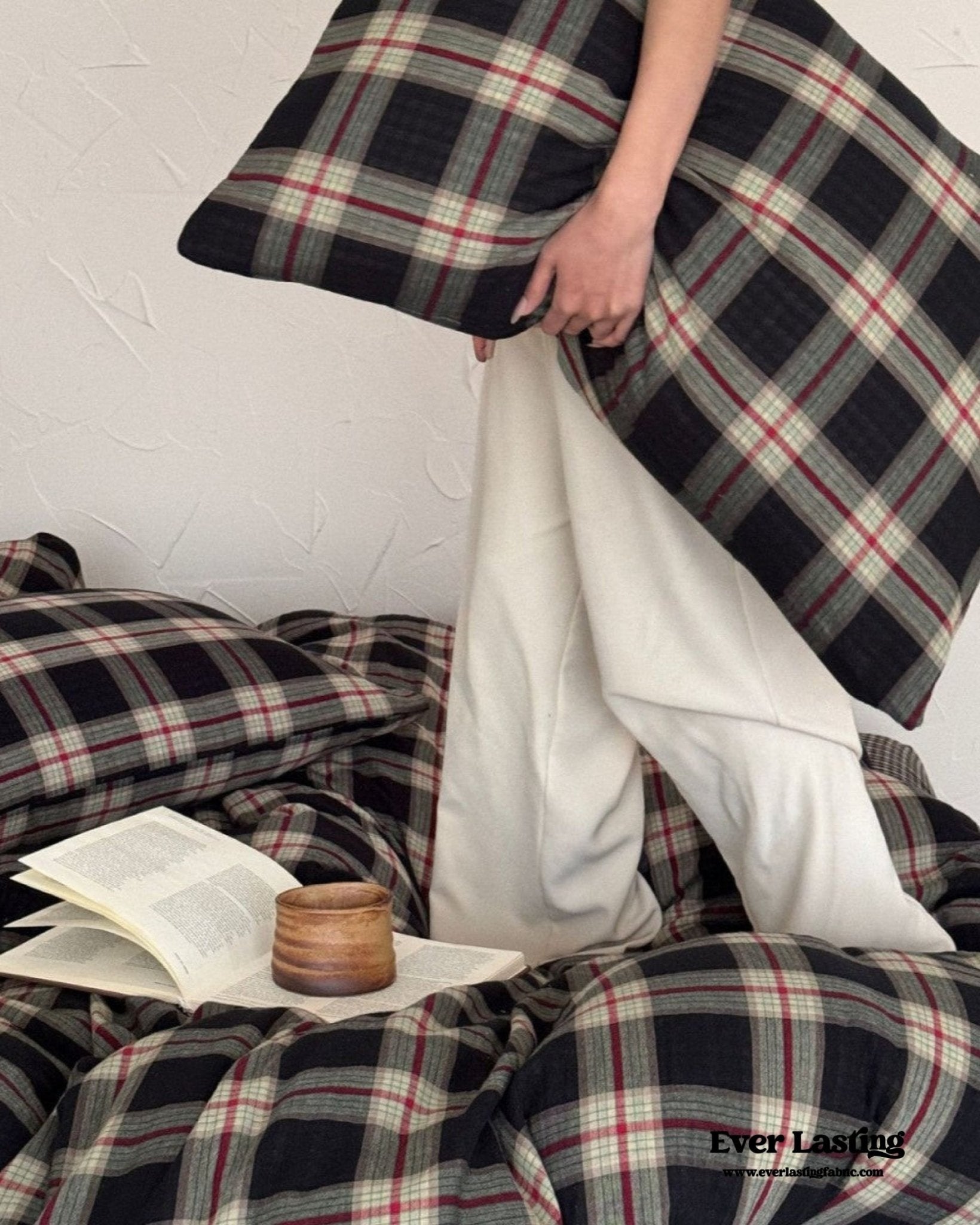 British Vintage Plaid Bedding Set / Red - Ever Lasting