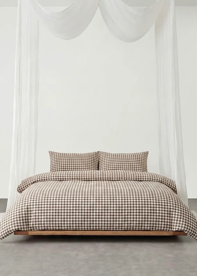  - Ever Lasting - Brown Gingham Bedding Set (Nordstrom) - Bedding Set - Ever Lasting