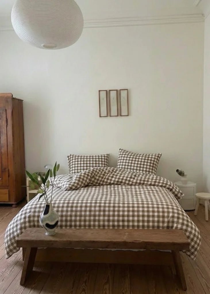  - Ever Lasting - Brown Gingham Bedding Set (Nordstrom) - Bedding Set - Ever Lasting