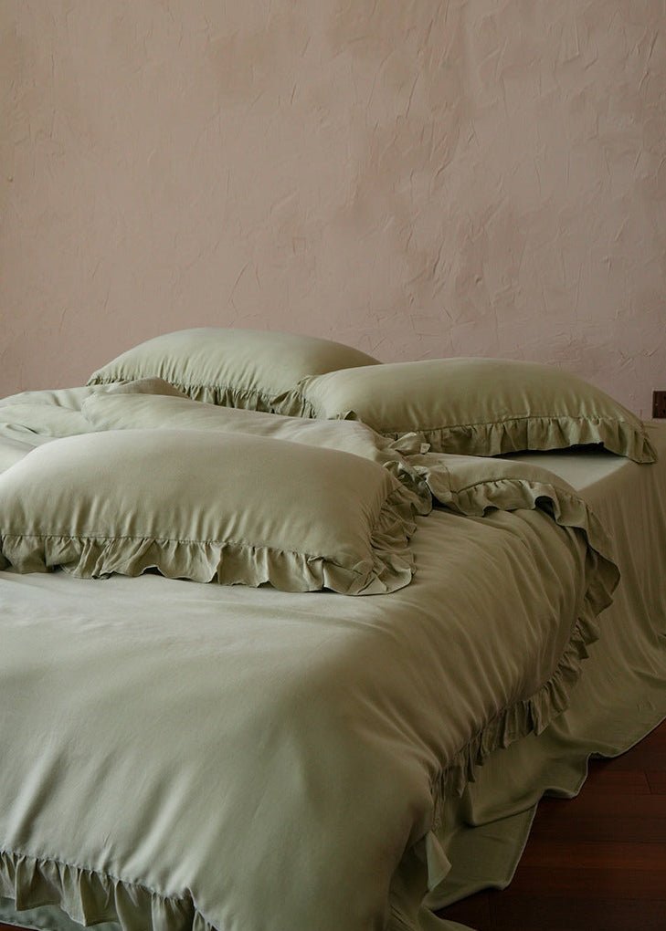 -Ever Lasting - Brynn TENCEL™ Lace Bedding Set / Green -Bedding Set -Ever Lasting