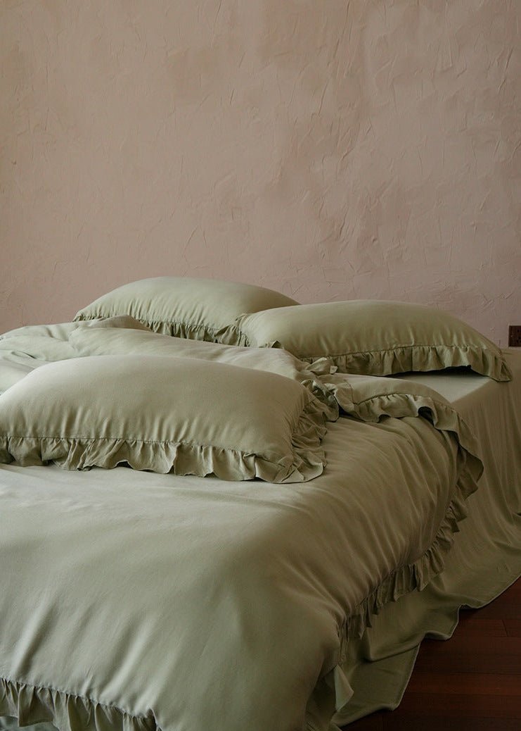 -Ever Lasting - Brynn TENCEL™ Lace Bedding Set / Green -Bedding Set -Ever Lasting