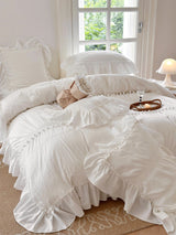 Bubble Washed Cotton Ruffle Bedding Set