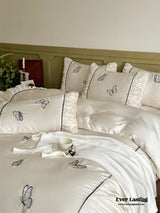 Butterfly Embroidered Ruffle Bedding Bundle