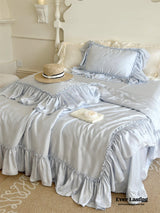 Butterfly Jacquard Tencel Blanket Set / Blue