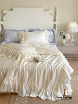 Butterfly Jacquard Tencel Blanket Set / Cream