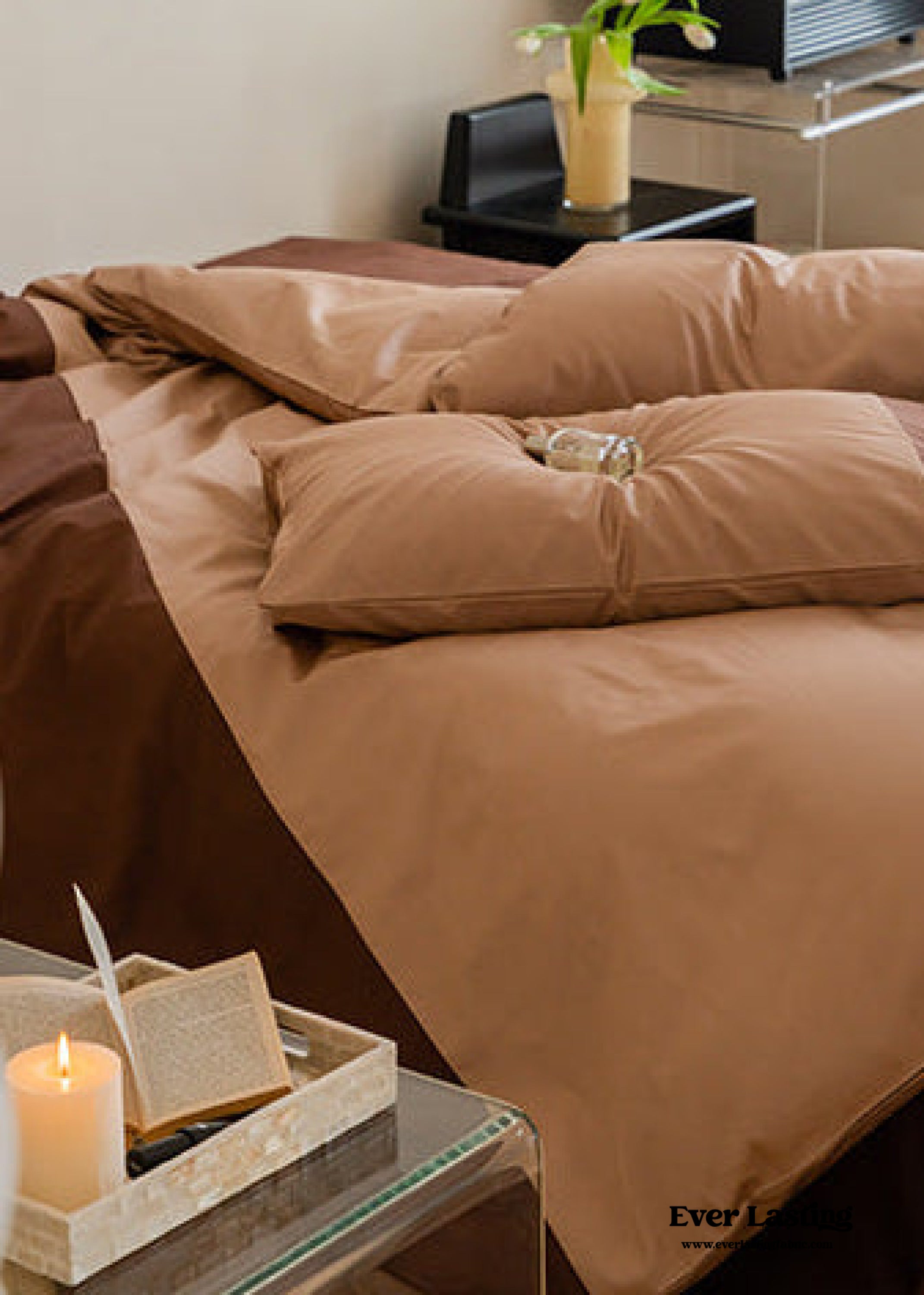  - Ever Lasting - Calvin Ribbon Tie Bedding Set / White - Bedding Set - Ever Lasting