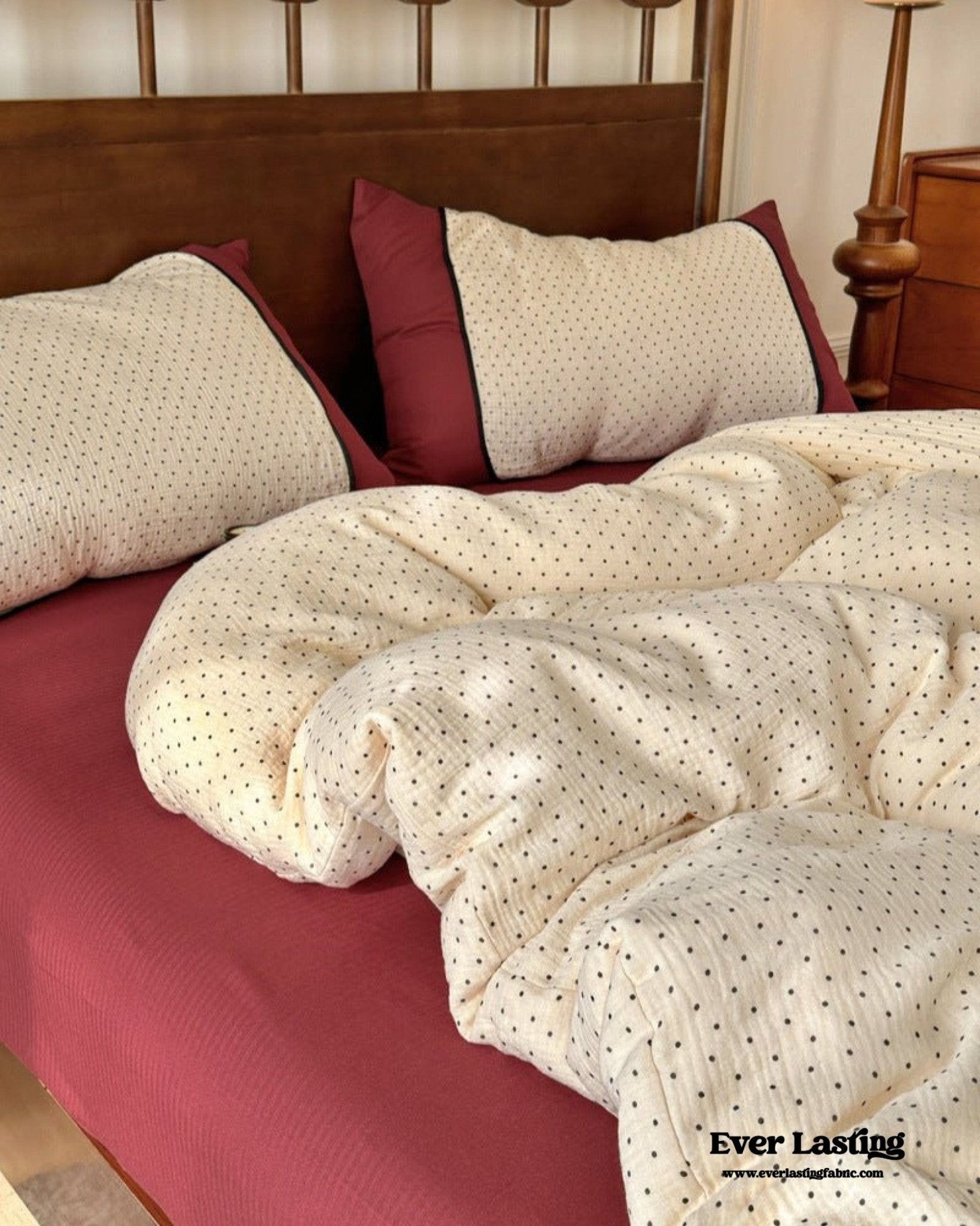 Camille French Polka Dot Bedding Set / Cream - Ever Lasting