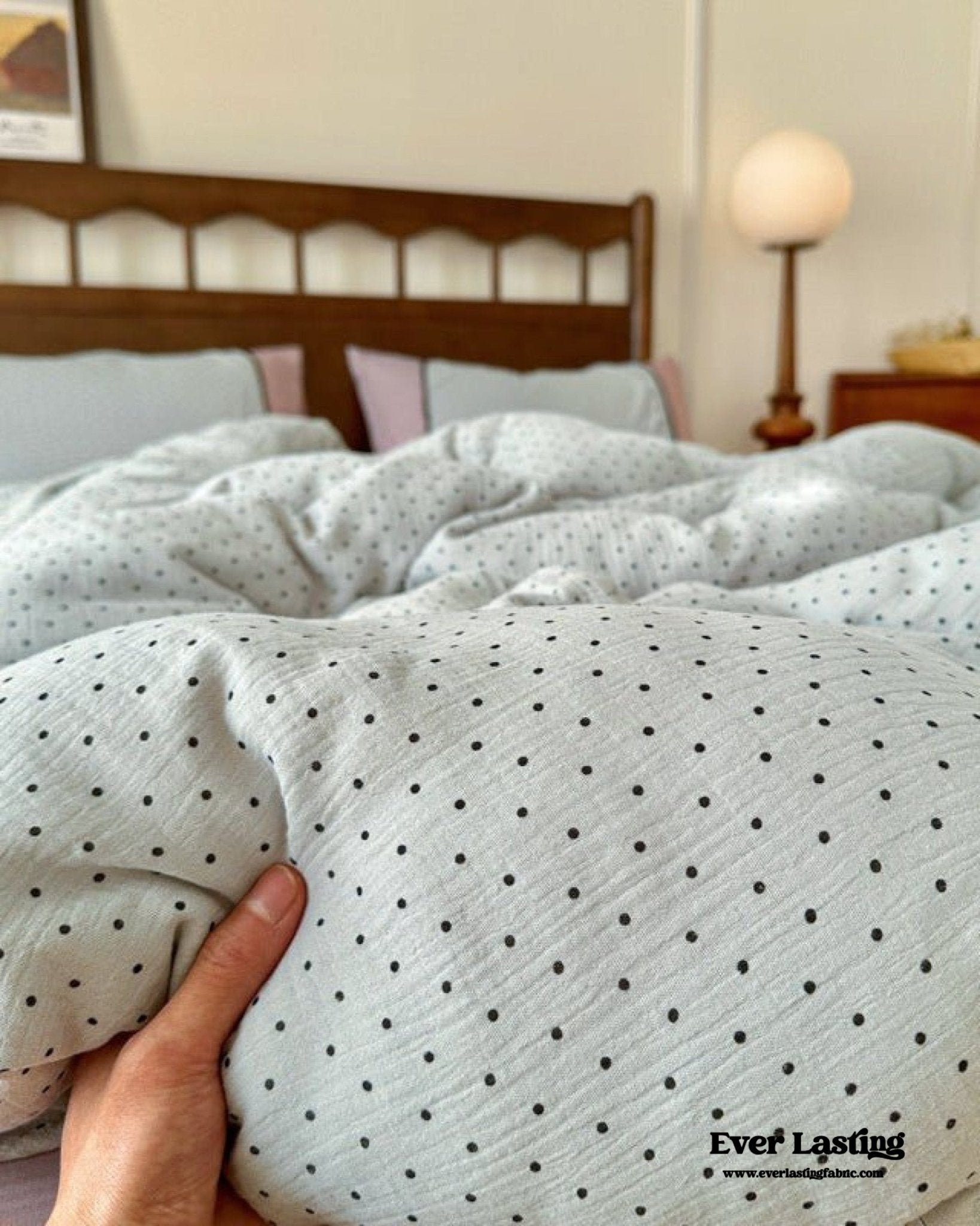 Camille French Polka Dot Bedding Set / Gray Dots - Ever Lasting