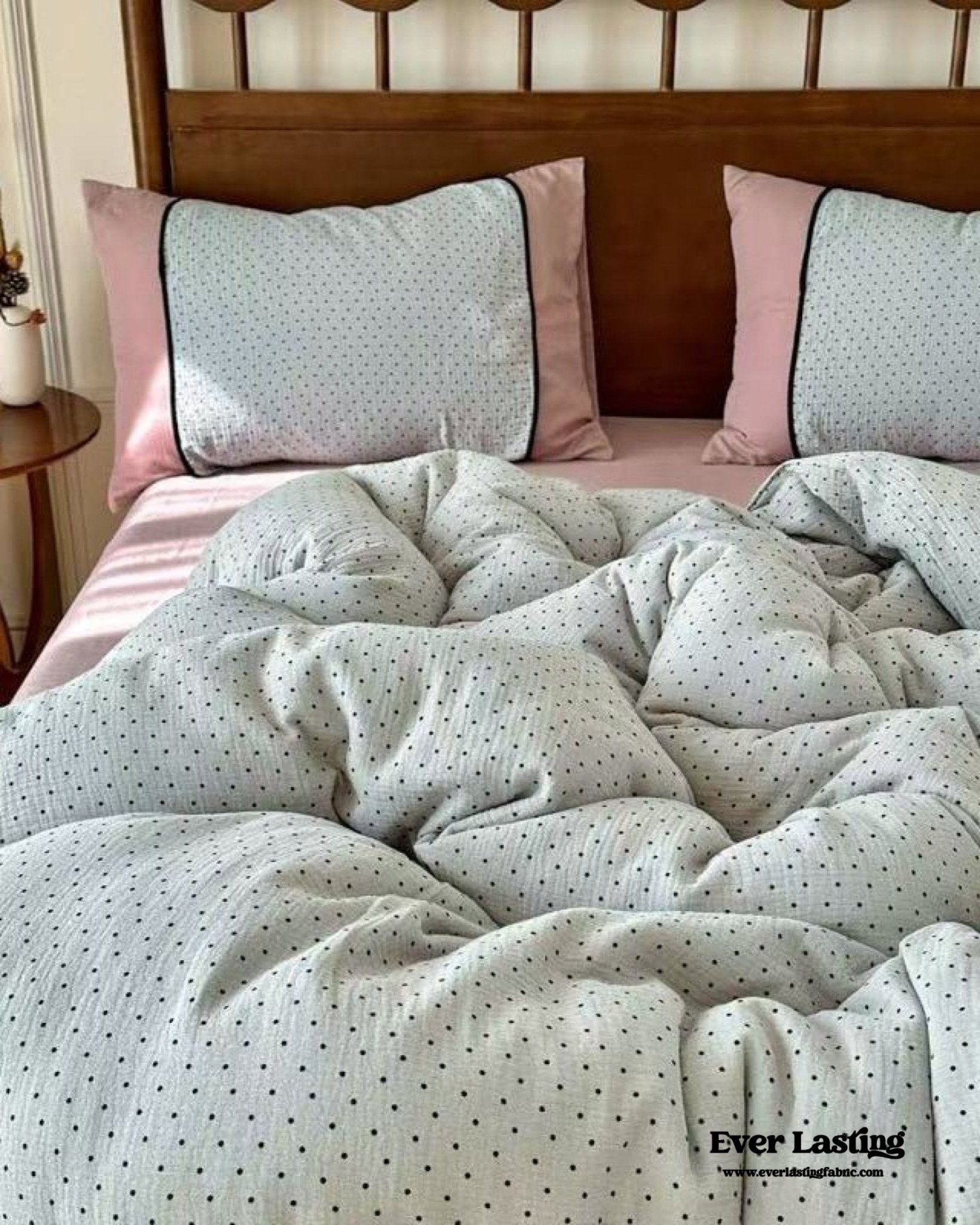 Camille French Polka Dot Bedding Set / Gray Dots - Ever Lasting