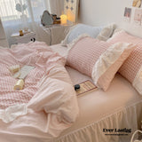 Candy Lace Gingham Ruffle Bedding Bundle