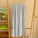 Candy Stripe Long Pajama Pants Blue / One Size