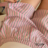 Candy Stripe Shorts Lounge Bottoms / Green Pajamas