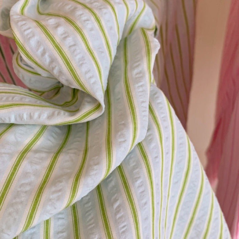  - Ever Lasting - Candy Stripe Shorts Lounge Bottoms / Green - Pajamas - Ever Lasting