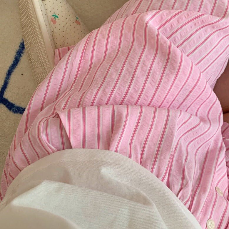  - Ever Lasting - Candy Stripe Shorts Lounge Bottoms / Green - Pajamas - Ever Lasting