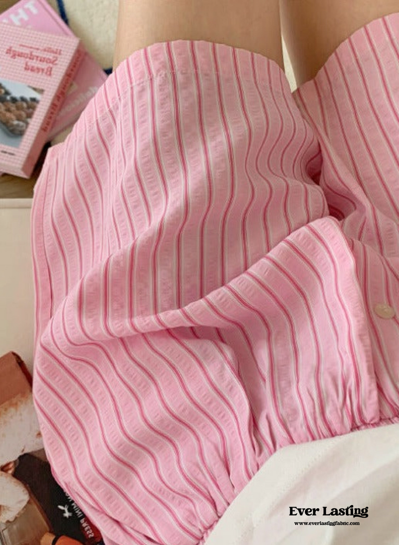 Candy Stripe Shorts Lounge Bottoms / Pink Pajamas