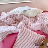 Summer Stripe Washed Cotton Bedding Bundle Set