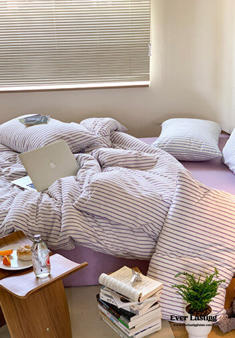 Summer Stripe Washed Cotton Bedding Set